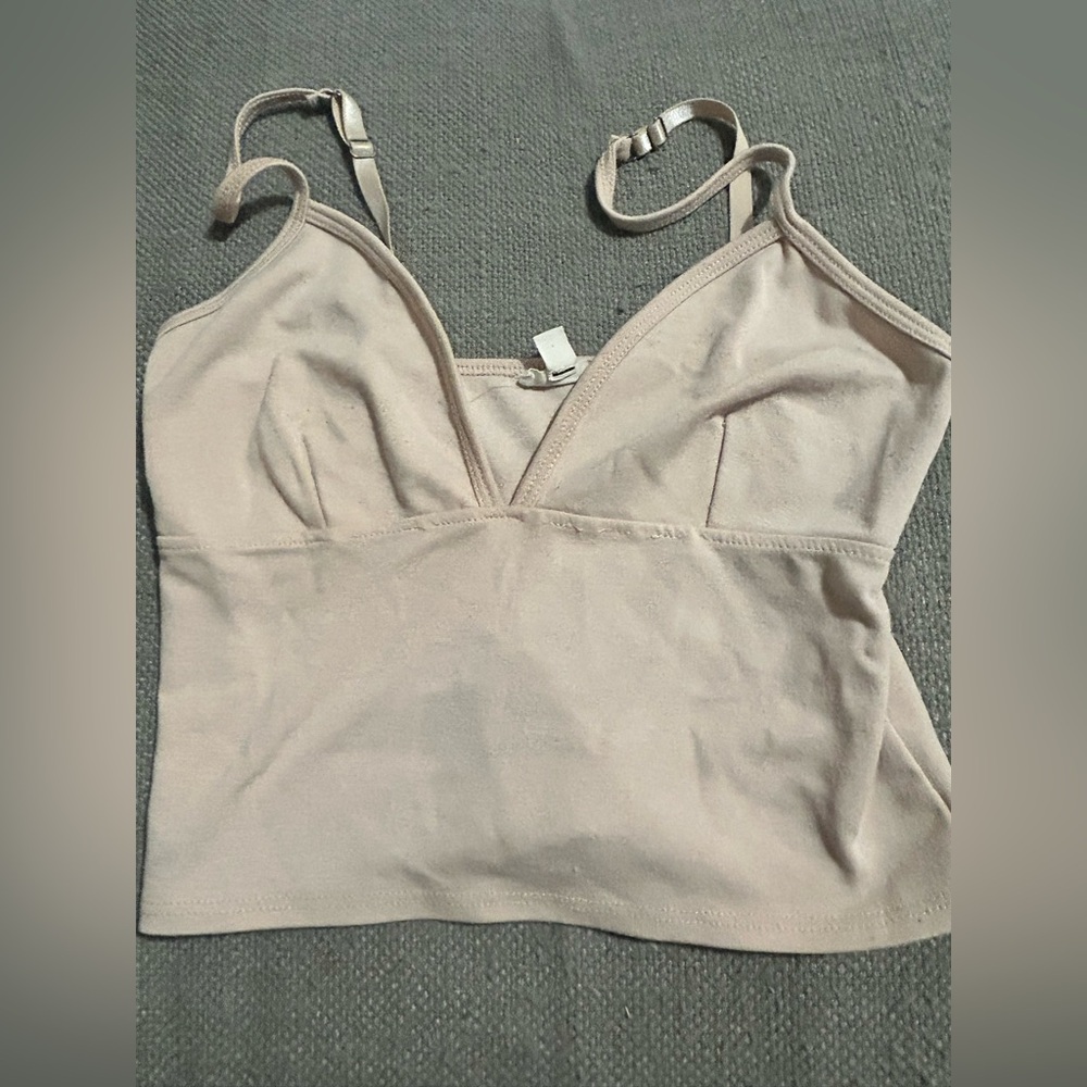 Silence + Noise Beige Crop Top